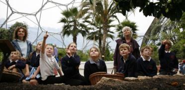 school-children-sitting-pointing-mediterranean-biome